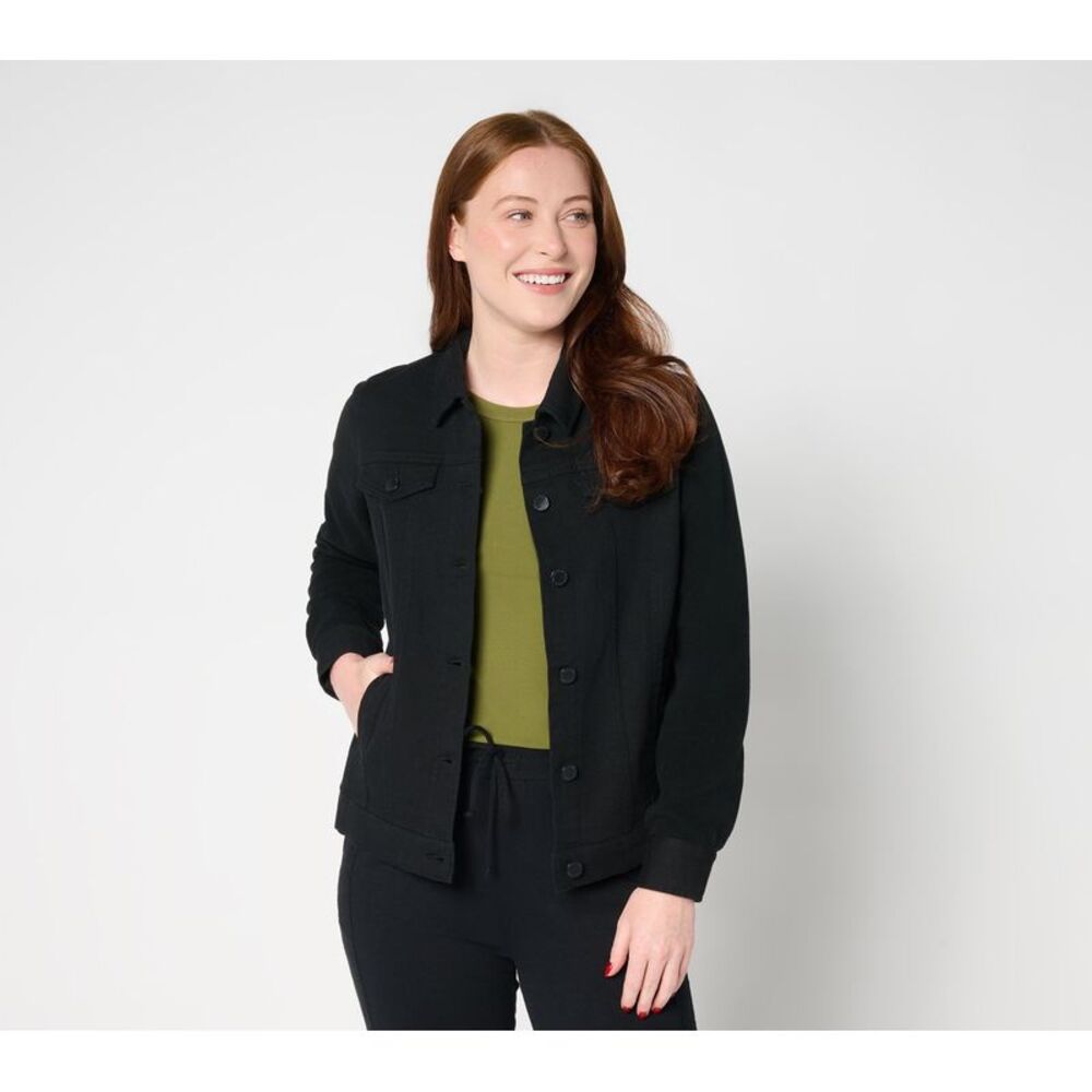 Gloria Vanderbilt Women's Jacket Sz XL Twill & Fleece Black A697839